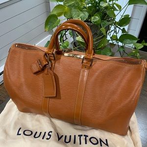 Louis Vuitton rare cipango brown gold EPI leather keep all 55 duffle bag